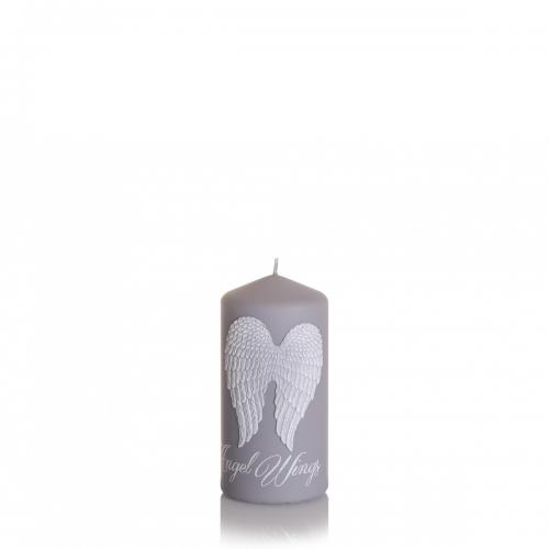 Svíčka Angel Wings válec 70x150mm - Šedá