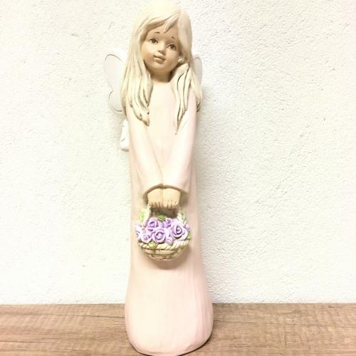 Anděl umělý kámen s nůší 28cm - DEA 177