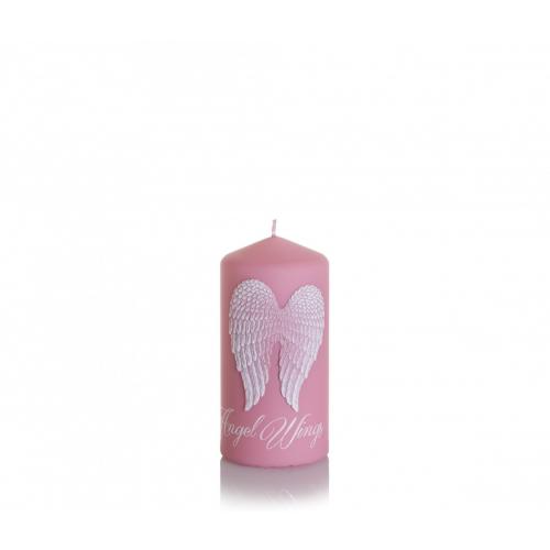 Svíčka Angel Wings Válec 70x150mm -Růžová