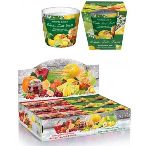 Svíčka v konickém skle 115g Winter Tutti Frutti