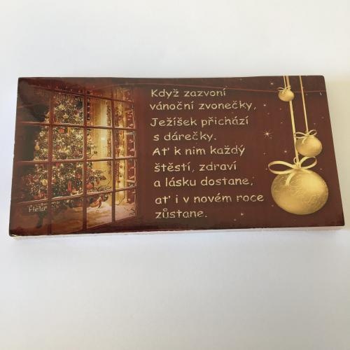 Čokoláda s nápisem 100g - Když zazvoní vánoční zvonečky..