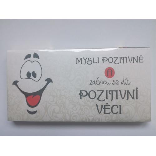 Čokoláda s nápisem 100g - Mysli pozitivně a začnou..