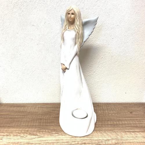 Anděl umělý kámen na čaj.svíčku 34cm - 135