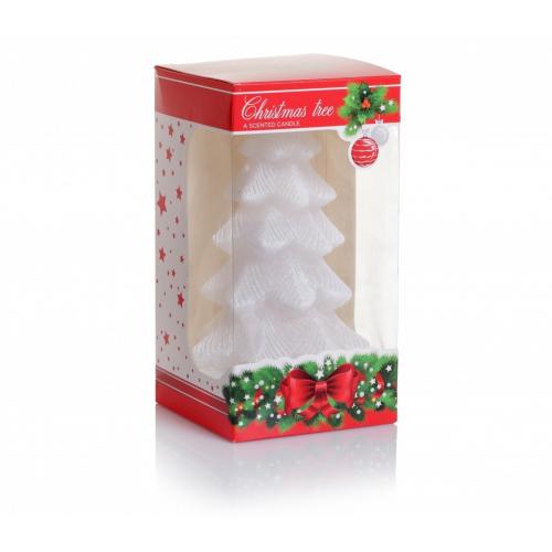 Svíčka Christmas Tree stromek choinka 80x150mm bez diody v BOXU - Bílá