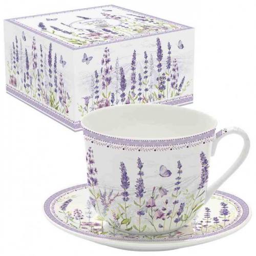 LAVF Porcelánový hrnek s podšálkem v boxu 400ml Levadnule - R1454