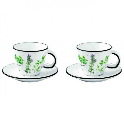 Porcelánové hrnky s podšálkem 120ml v boxu - R2205-HERU