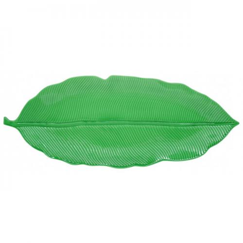 PORCELÁNOVÝ SERVÍROVACÍ TALÍŘ TROPICAL LEAVES VELKÝ 47x19cm  - R2051-LELG