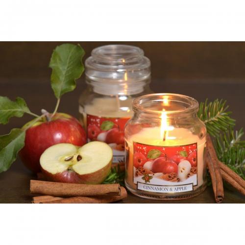 Svíčka ve skle 130g s víčkem -Cinnamon & Apple