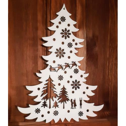 Dřevěný Vánoční strom - 34x37x0,5cm - Sob