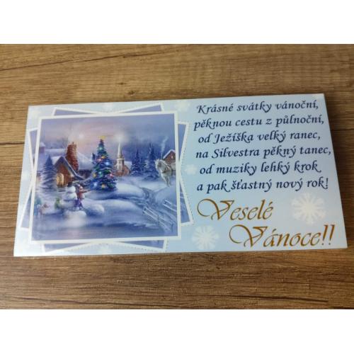 Čokoláda s nápisem 100g  - Krásné svátky vánoční