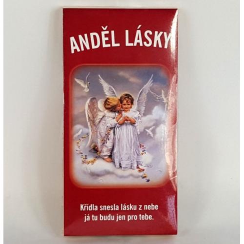 Čokoláda s nápisem 100g  - Anděl Lásky na výšku