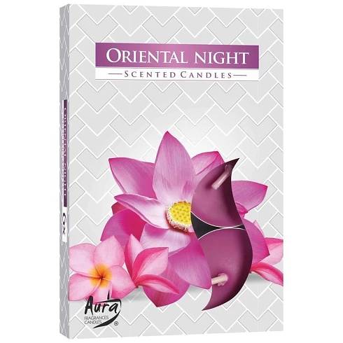 Čajová svíčka S/6ks Hoření 4H s vůní - Oriental Night