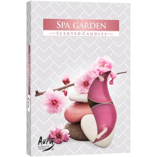 Čajová svíčka S/6ks Hoření 4H s vůní - Spa Garden