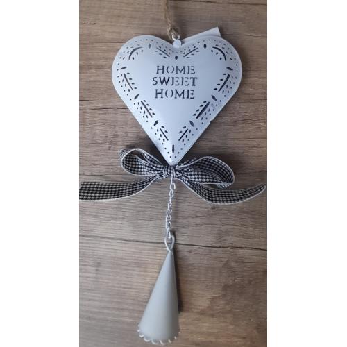 Kov srdíčko s rolničkou Home 30x10 cm - 7404