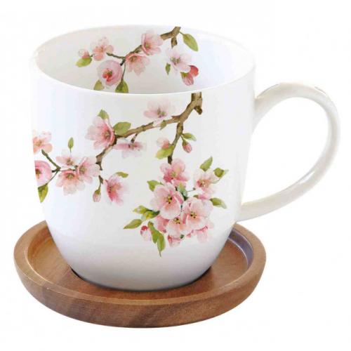 Porcelánový hrnek 350ml s podtáckem - 1080-SAKU