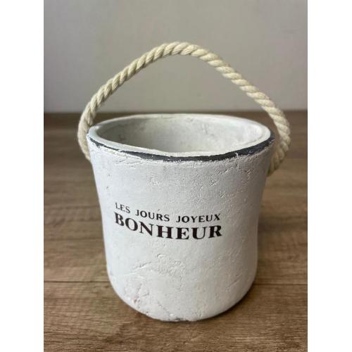 Keramický květináč 11x10cm Bonheur bílý - BK3965