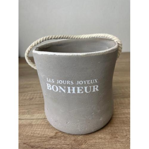 Keramický květináč 15x15cm Bonheur hnědý - BK3964