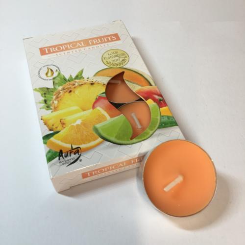 Čajová svíčka S/6ks Hoření 4H s vůní Tropical Fruits -5712