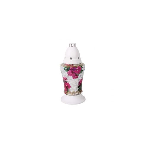 Lampa hřbitovní ORCHIDEJ DESIGN skleněná 36h d11x25cm