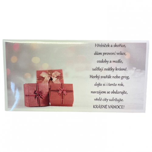 Čokoláda s nápisem 100g - Hřebíček a skočice červené dárky