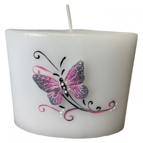 Svíčka elipsa 110x90 - Motýl růžový