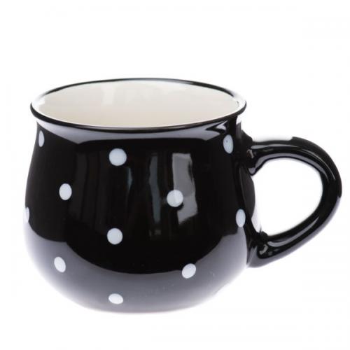 Hrnek buclatý 770 ml puntík černý