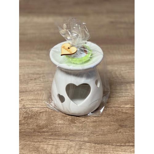 Aromalampa srdce bílá + tavný vosk 11x10cm - Babičce