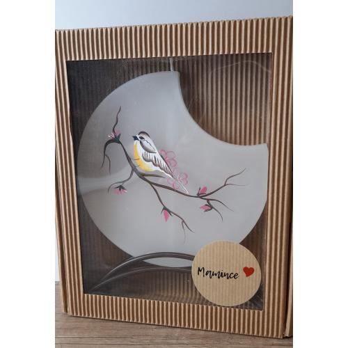 Svíčka disk v kov stojánku 17x15 cm - Mamince ptáček