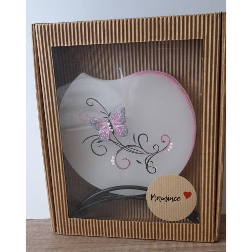 Svíčka disk v kov stojánku 17x15 cm - Mamince motýl