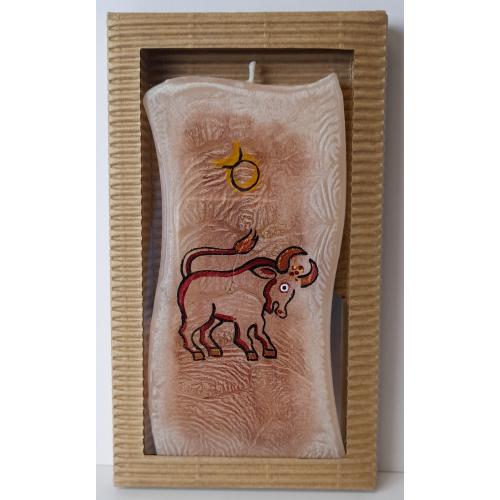 Svíčka s kov stojánkem 15x7cm - Býk