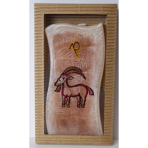 Svíčka s kov stojánkem 15x7cm - Kozoroh