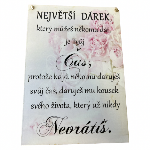 Dřevěná cedule potisk 21x15cm - Největší dárek