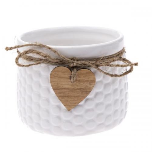 Keramický květináč bílý 10x8,8x8 cm - IMN512