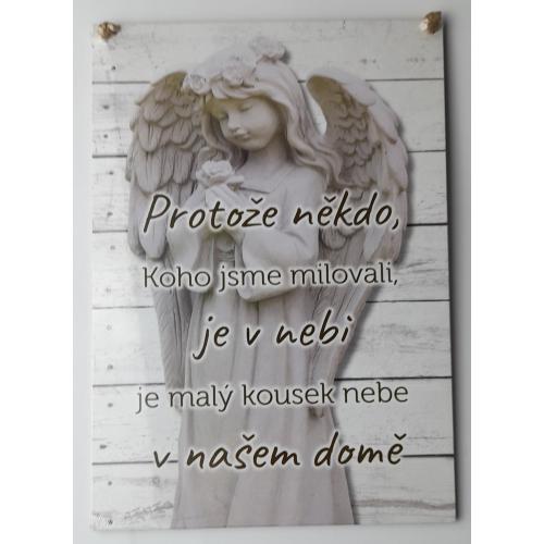 Dřevěná cedule potisk 21x15 cm - protože někdo koho jsme milovaly