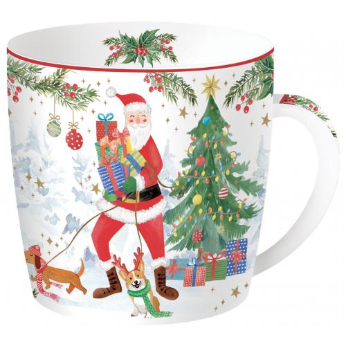 Porcelánový hrnek v plechové doze 350ml vánoční - R0217-JOYF