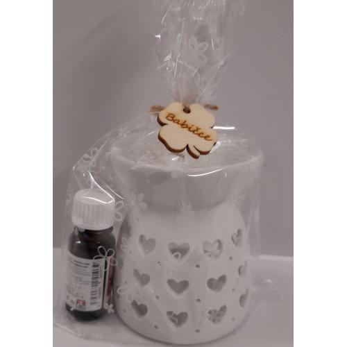 Aromalampa srdíčka + olejíček 10ml - Babička