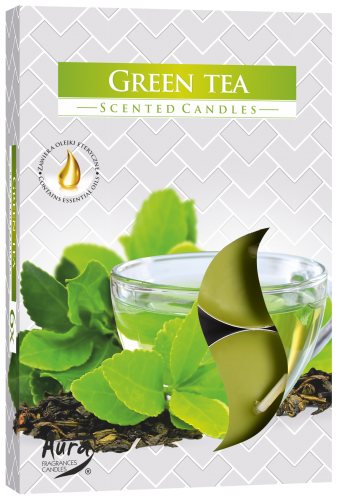 Čajová svíčka S/6ks Hoření 4H s vůní - Green Tea