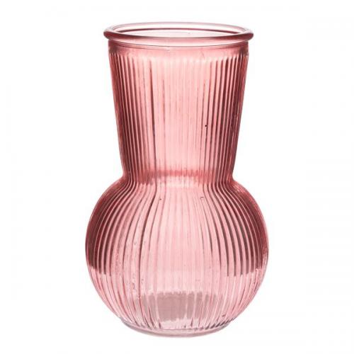 Skleněná váza 17,5 x 11 cm - růžová