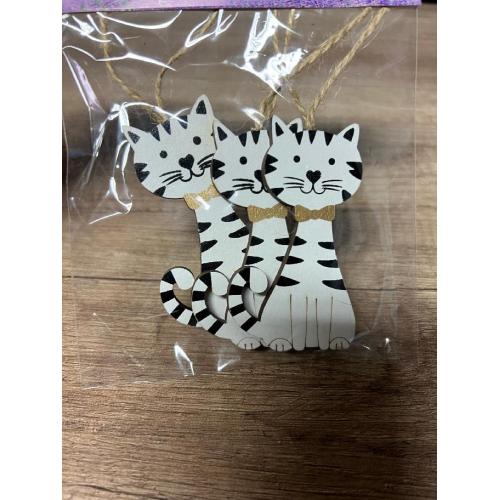 Dřevěné kočky motýlek s/3ks 7,5x4cm - 26505