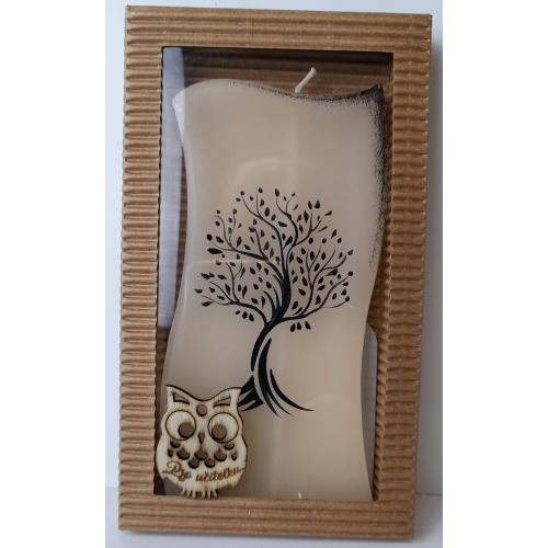 Svíčka v kov stojánklu 15x7 cm - učitelka