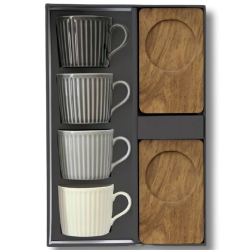 Porcelánová sada hrnků 110ml tmavé Take a Break - R1642-TBR6