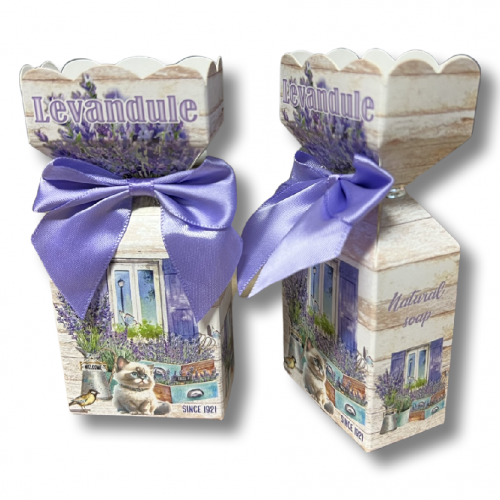 Mýdlo s mašlí 90g - Levandule kočka