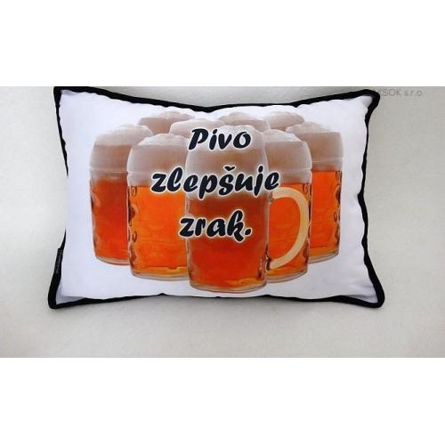 Látkový polštář 40x25cm - Pivo zlepšuje zrak