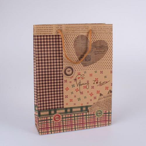 Papírová taška béžová střední 20x15 cm - 14133