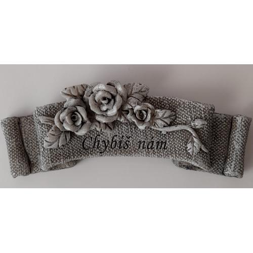 polyresin růže chybíš nám 12x4 cm - 26714