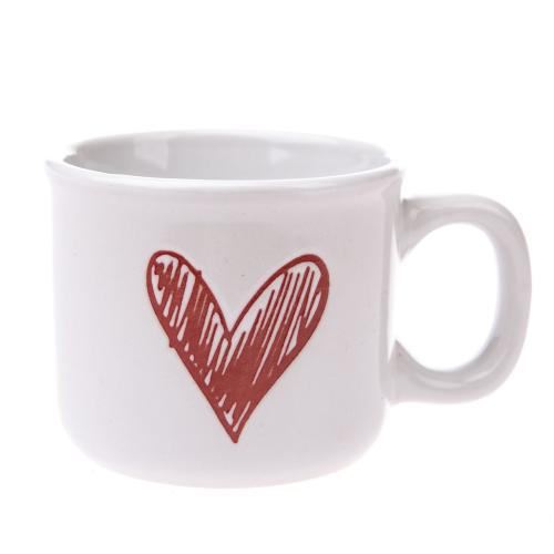 Keramický hrnek se srdcem 90ml bílý - LAD744