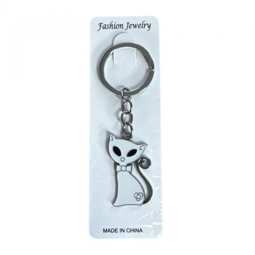 Klíčenka kov 9 cm - Kočka černá