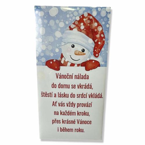 Čokoláda s nápisem 100g - Vánoční nálada sněhulák