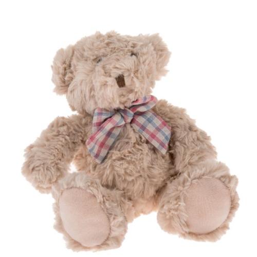 Plyšový medvídek s motýlkem béžový 20cm - DUX103