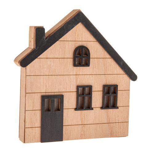 Dřevěný svítící domek k zavěšení a postavení 15x3 cm - GN119